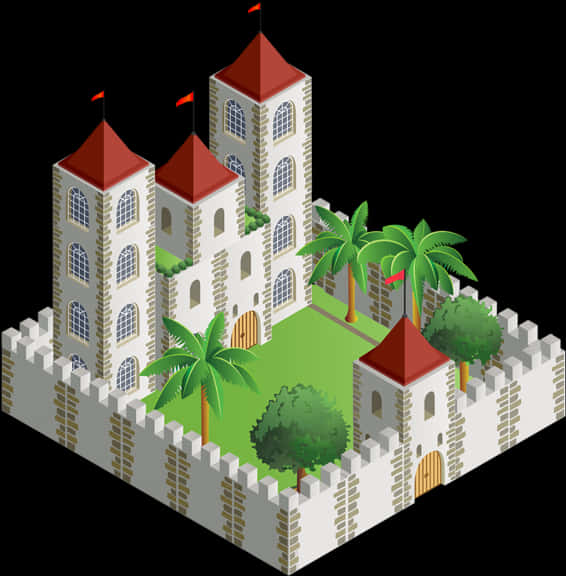 Isometric Castle Illustration