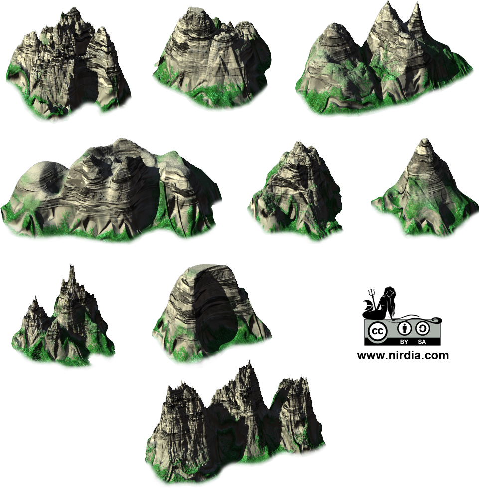 Isometric Mountain Models Set