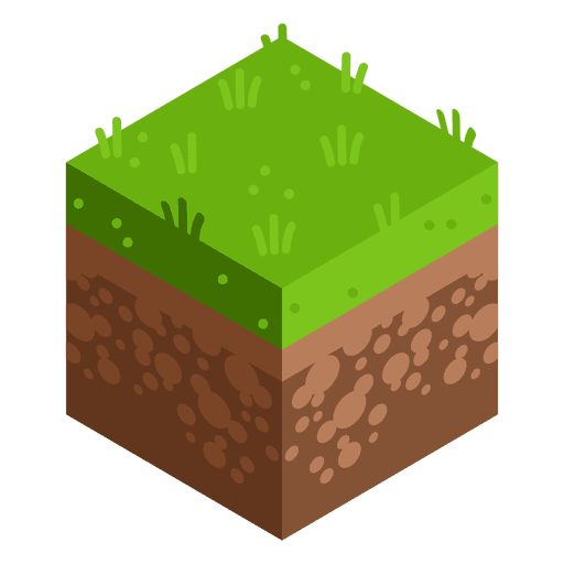 Isometric Soil Grass Cube