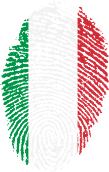 Italian Fingerprint Flag Art