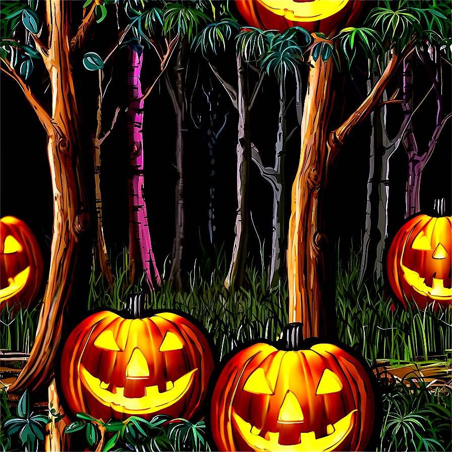 Jack O Lantern In Forest Png Bbd