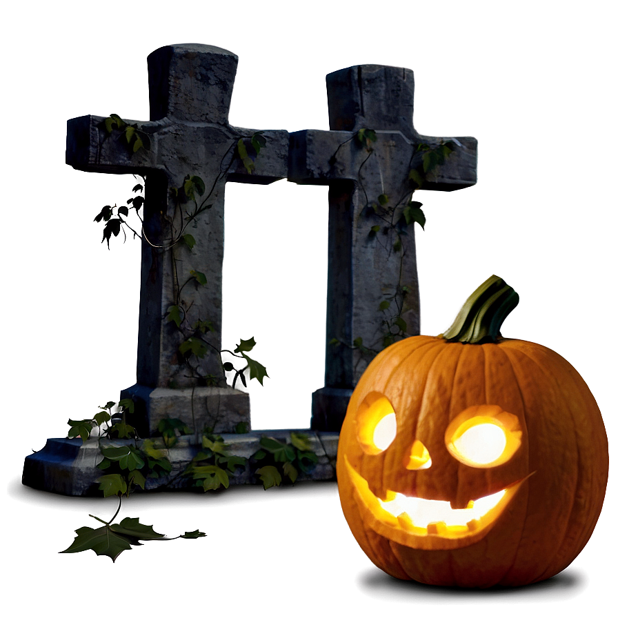 Jack O Lantern In Graveyard Png 05252024