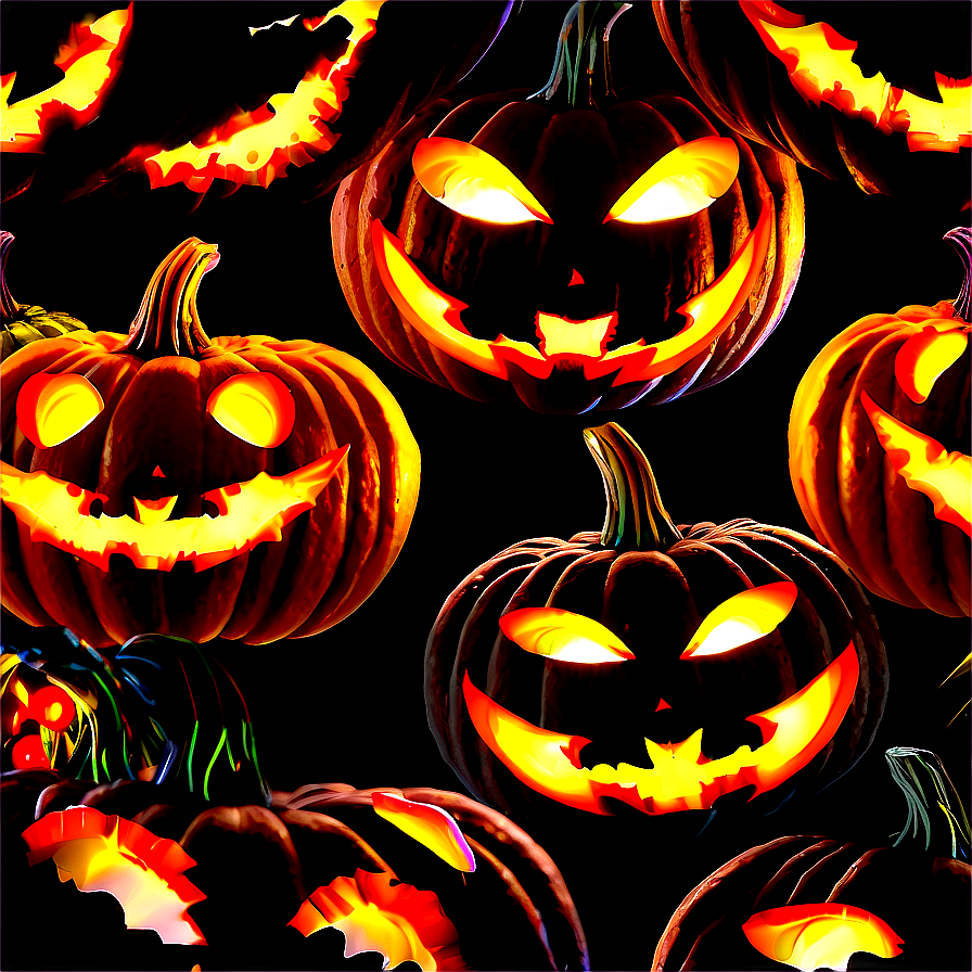 Jack O Lantern With Bats Png 90