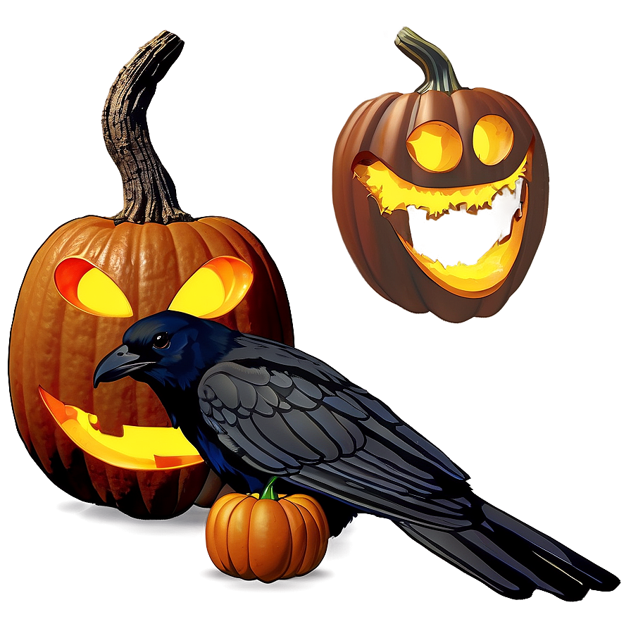 Jack O Lantern With Crow Png 05252024