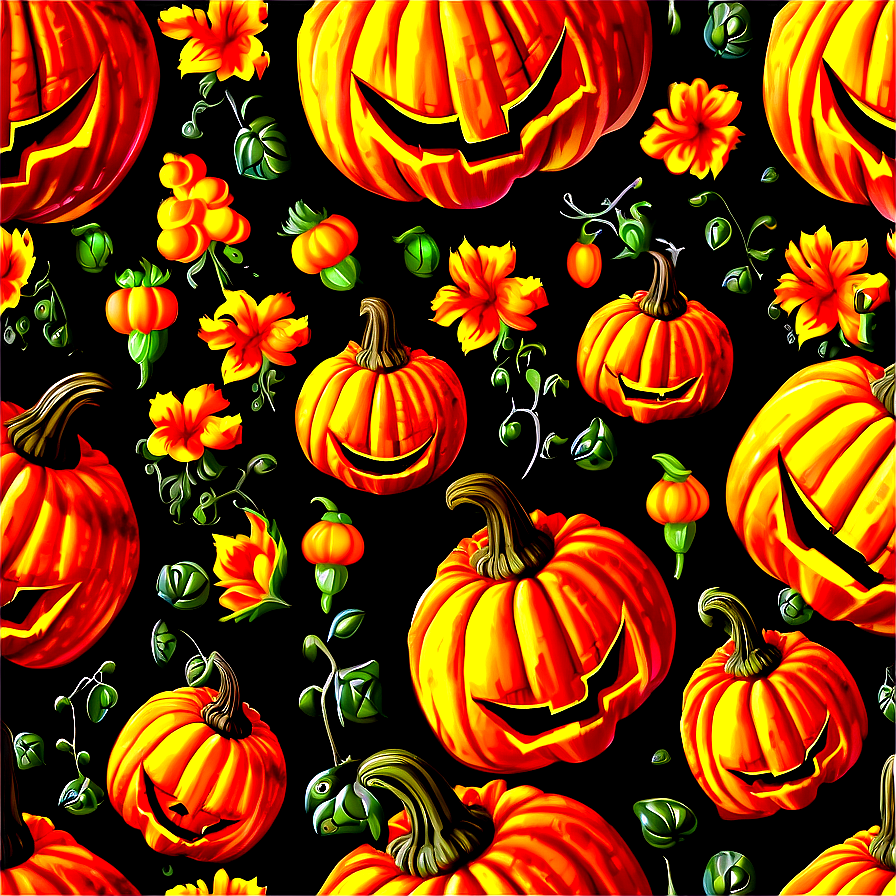 Jack O Lantern With Pumpkin Patch Png 40