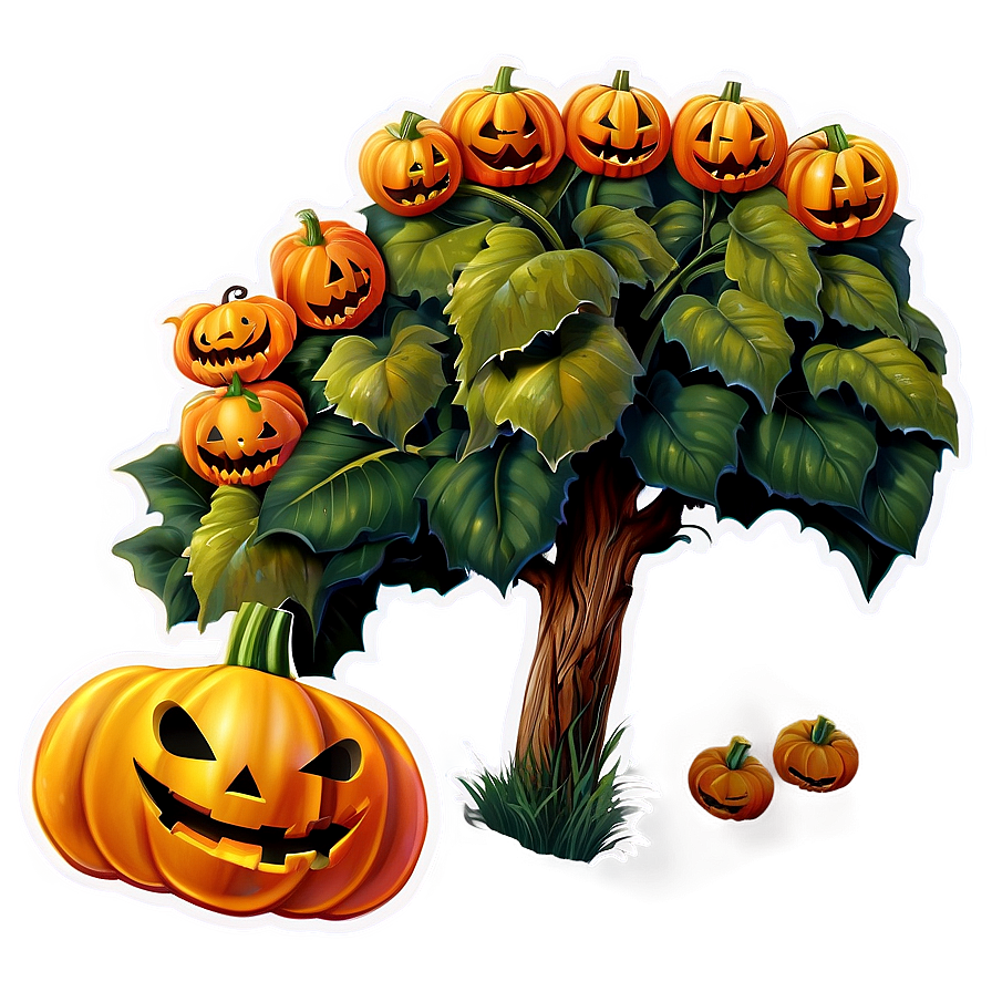 Jack O Lantern With Pumpkin Patch Png 47