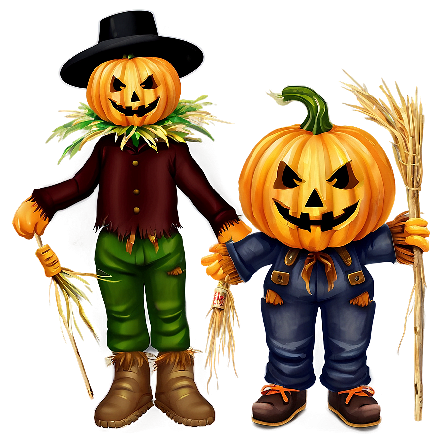 Jack O Lantern With Scarecrow Png 05252024