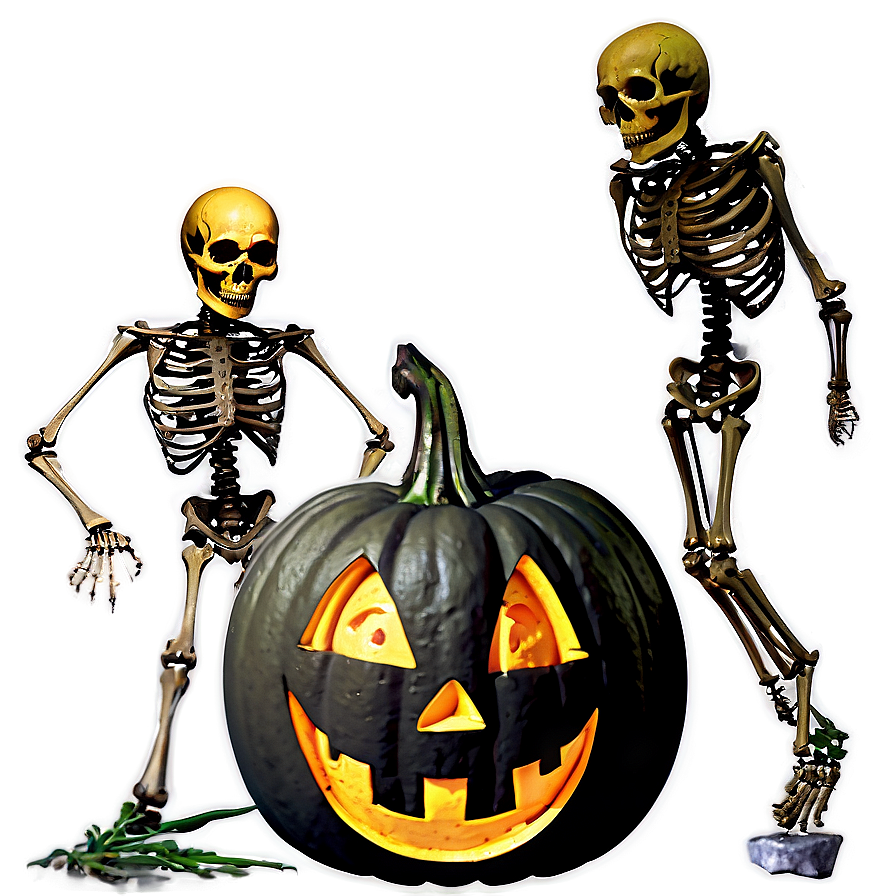 Jack O Lantern With Skeleton Png 69