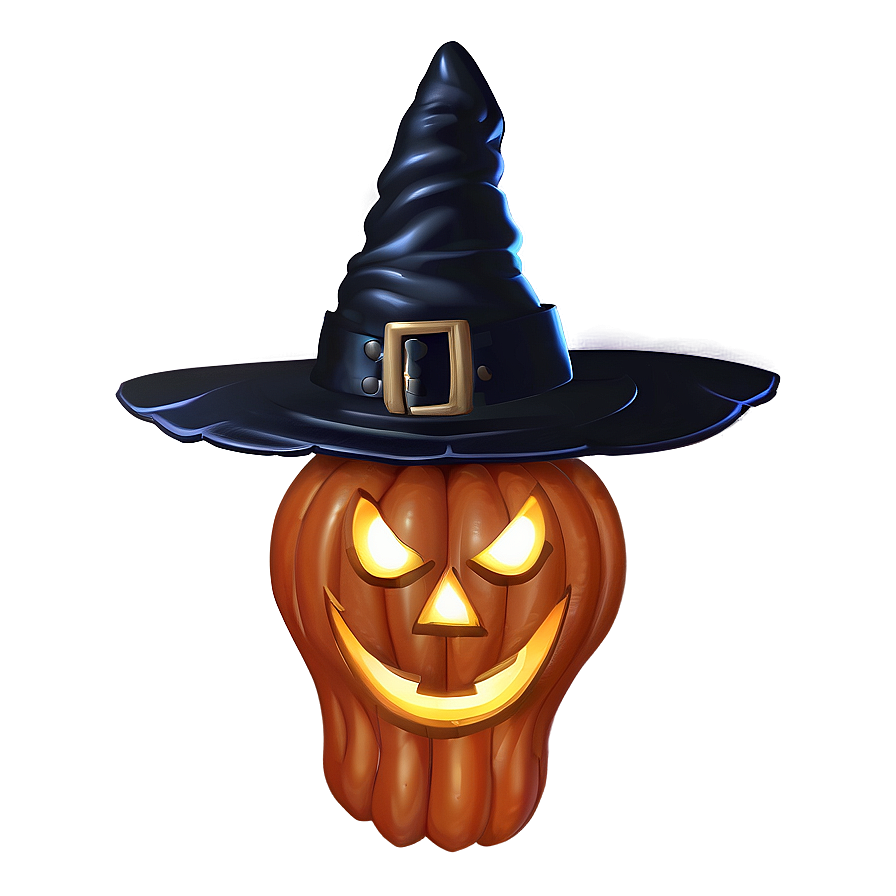 Jack O Lantern With Witch Hat Png 8