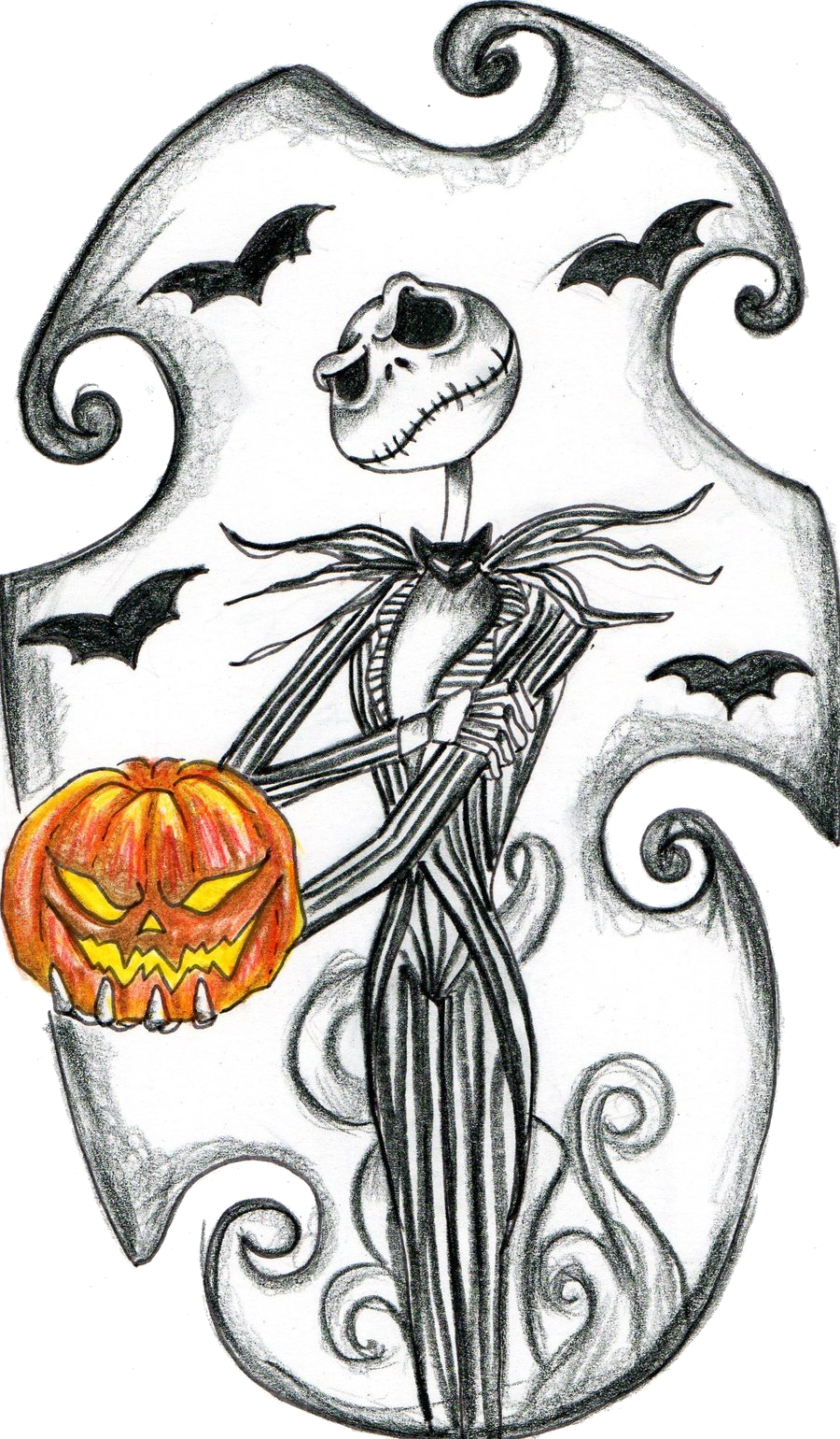 Jack Skellington Halloween Pumpkin Tattoo Design