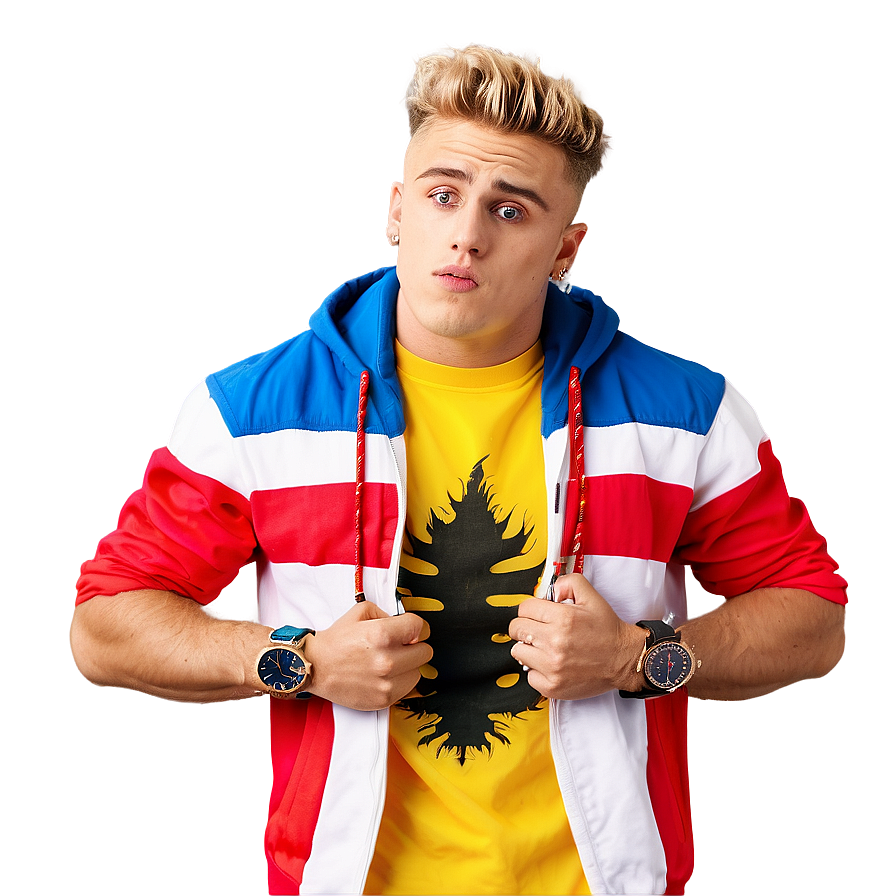 Jake Paul Colorful Jacket Pose