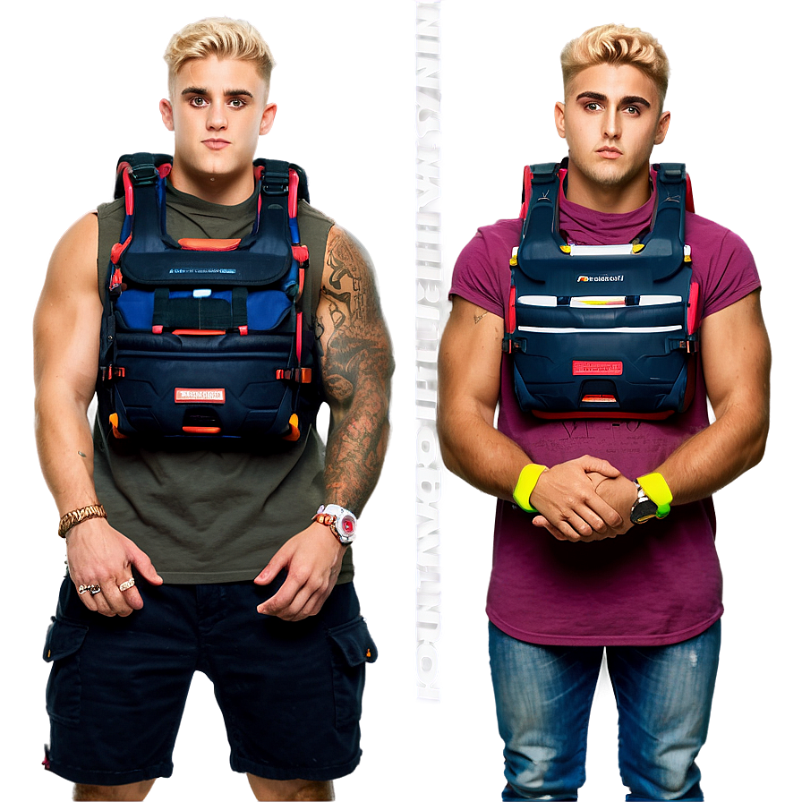 Jake Paul Twin Poses With Training Gear