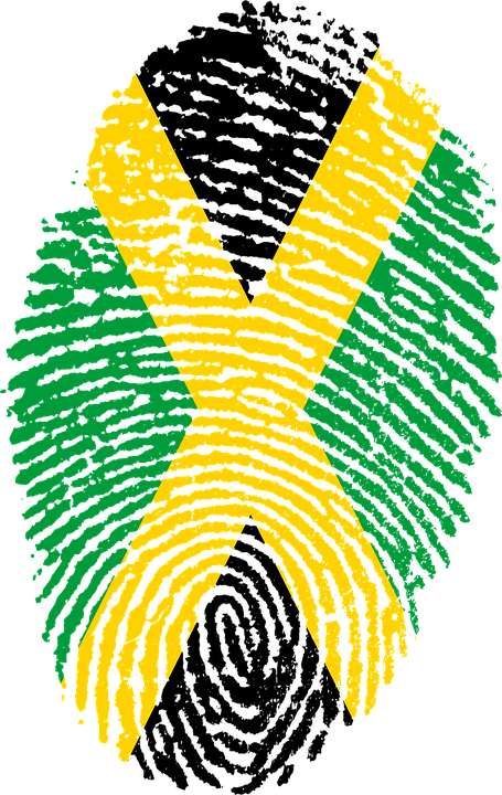 Jamaican Flag Fingerprint Art