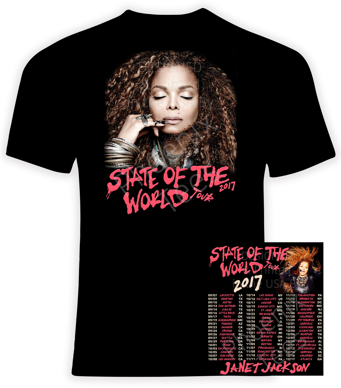 Janet Jackson Stateofthe World Tour T Shirt2017