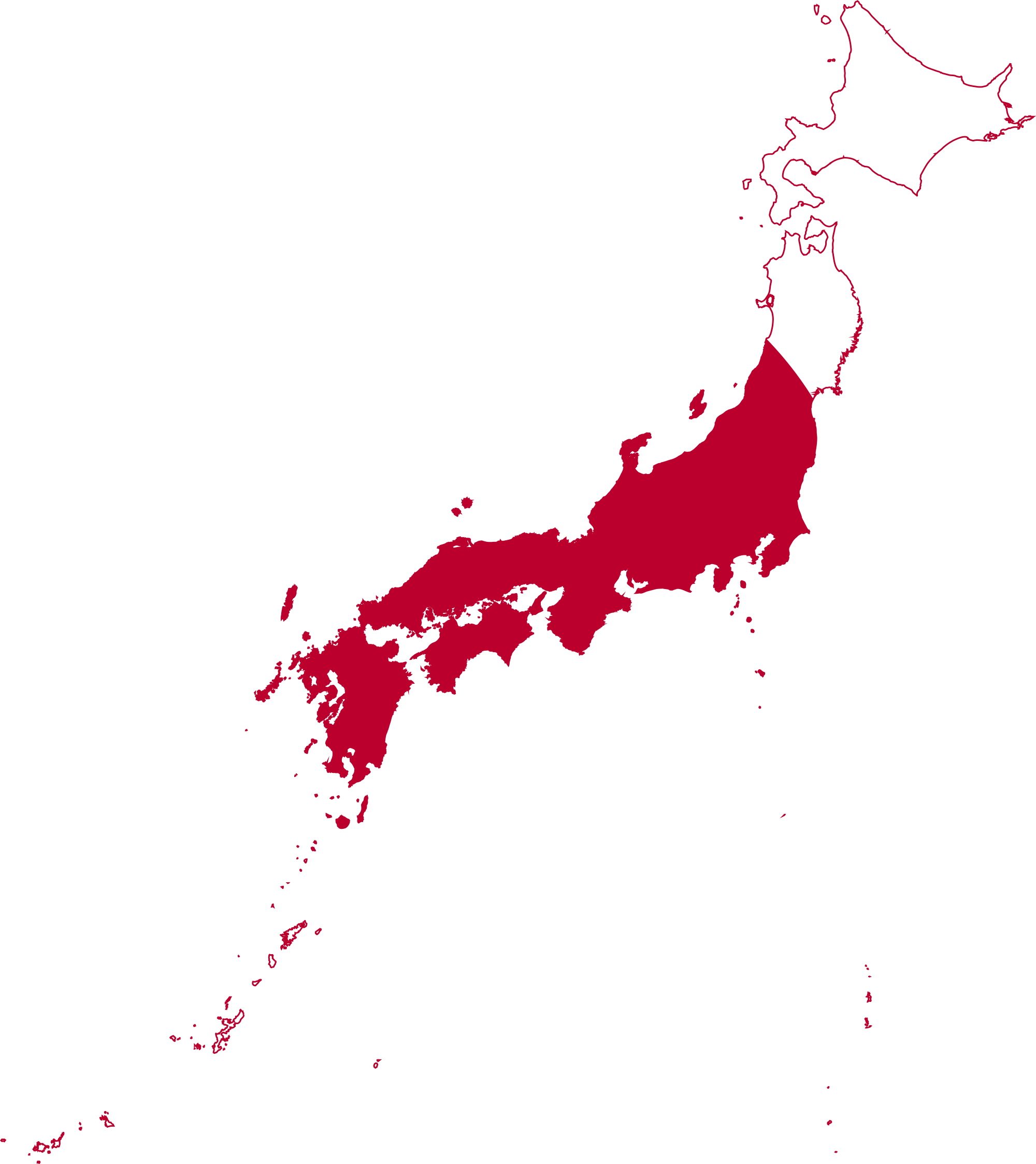 Japan Map Red Silhouette