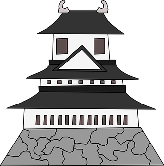 Japanese Style Castle Illustration