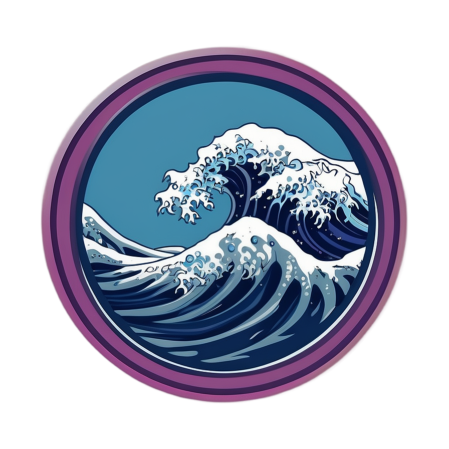 Japanese Wave In Circle Png 93