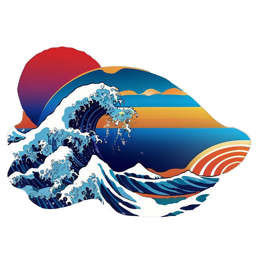 Japanese Wave Outline Png Nnf46