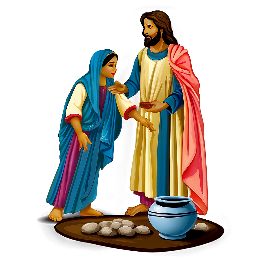 Jesus And The Samaritan Woman Png 67