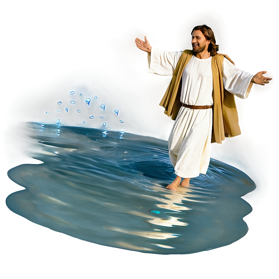 Jesus Walking On Water Png Qgo34