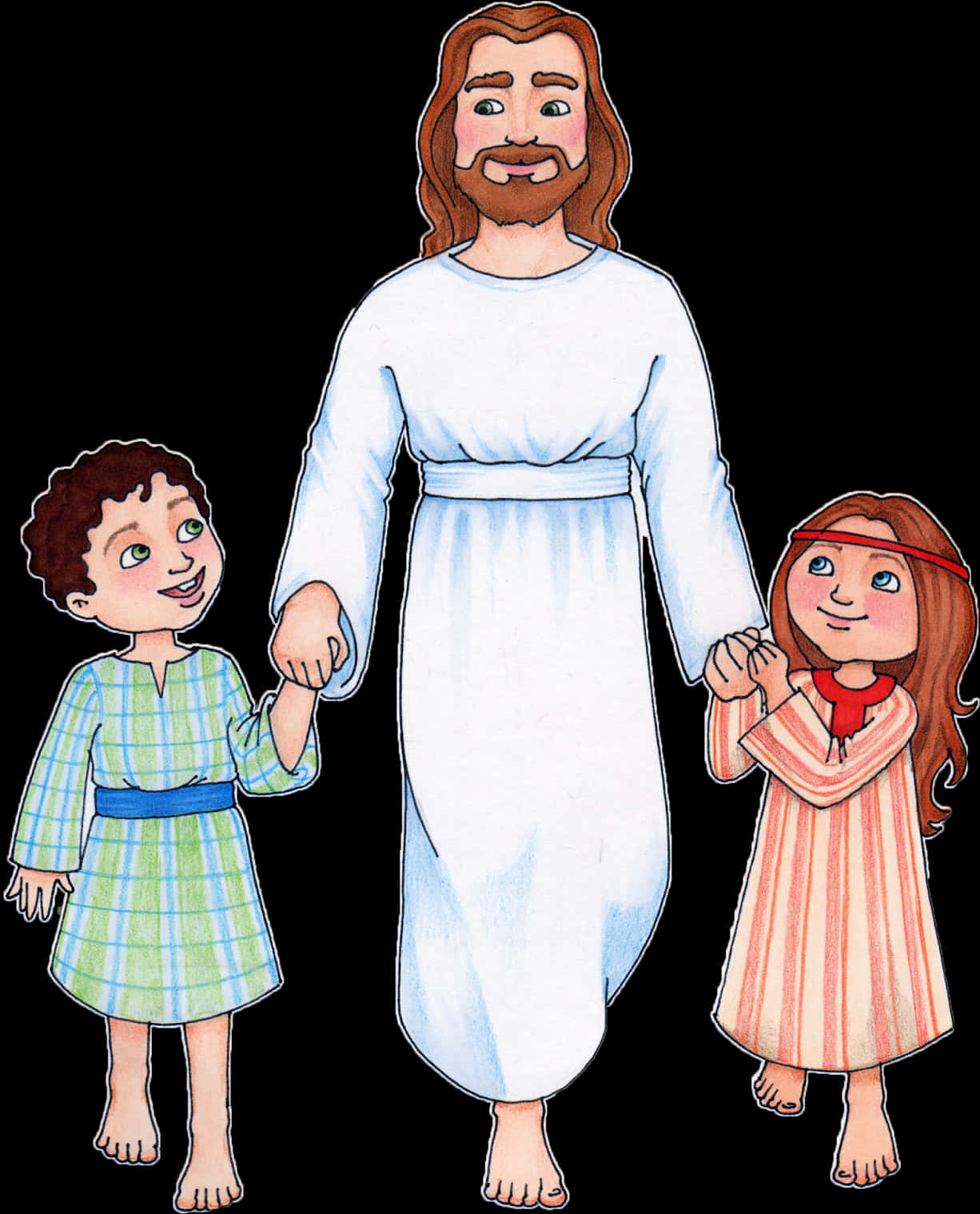 Jesus With Children Illustration