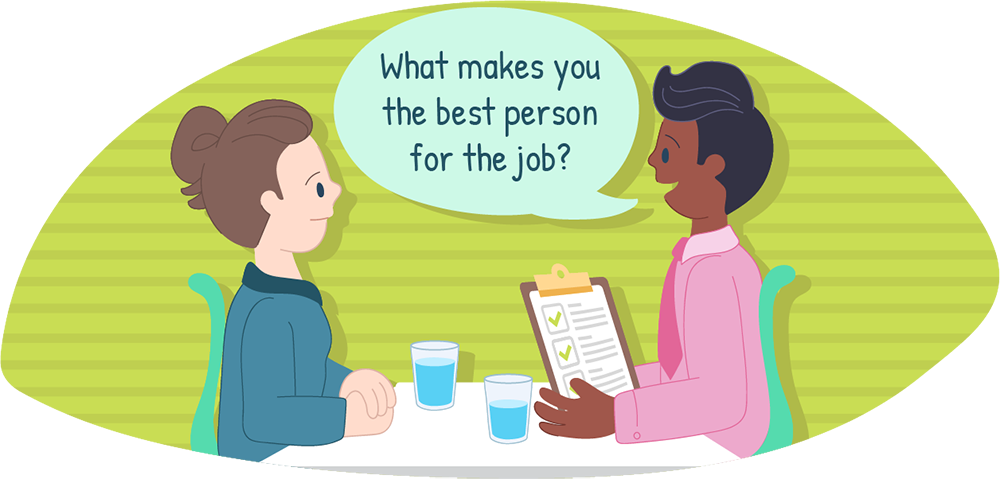 Job Interview Cartoon Illustration