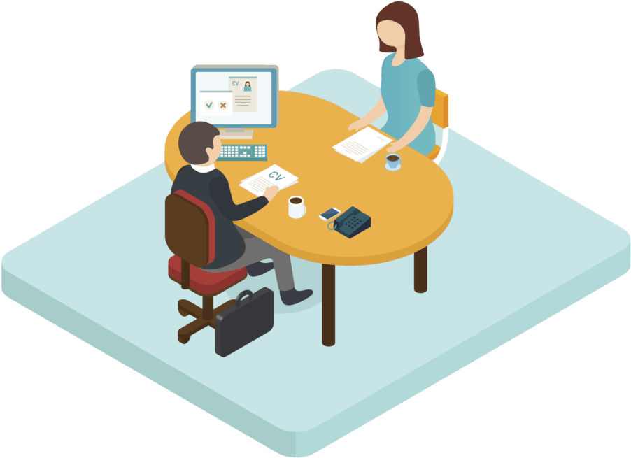 Job Interview Isometric Illustration