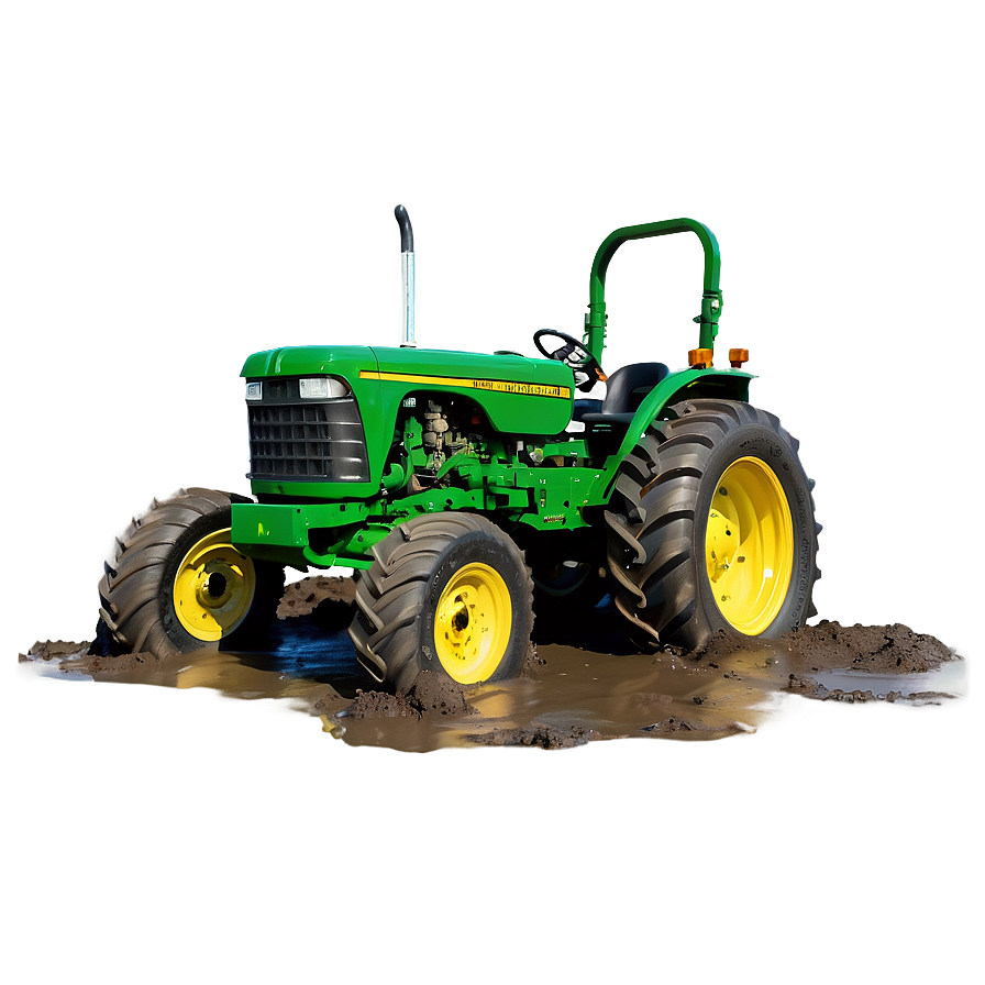 John Deere Tractor In Mud Action Png 45