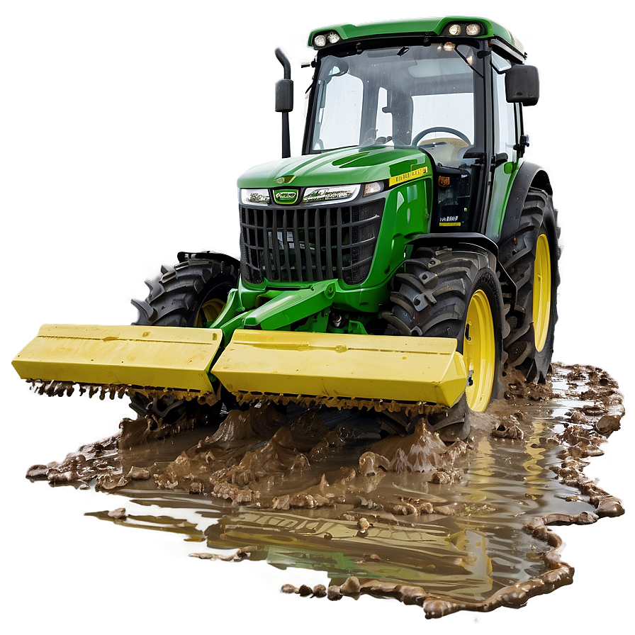 John Deere Tractor In Mud Action Png Dkj95