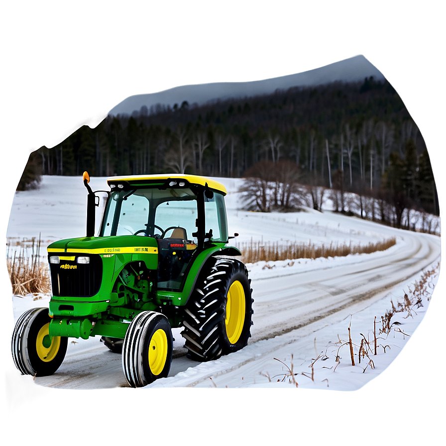 John Deere Tractor In Winter Scene Png 06262024