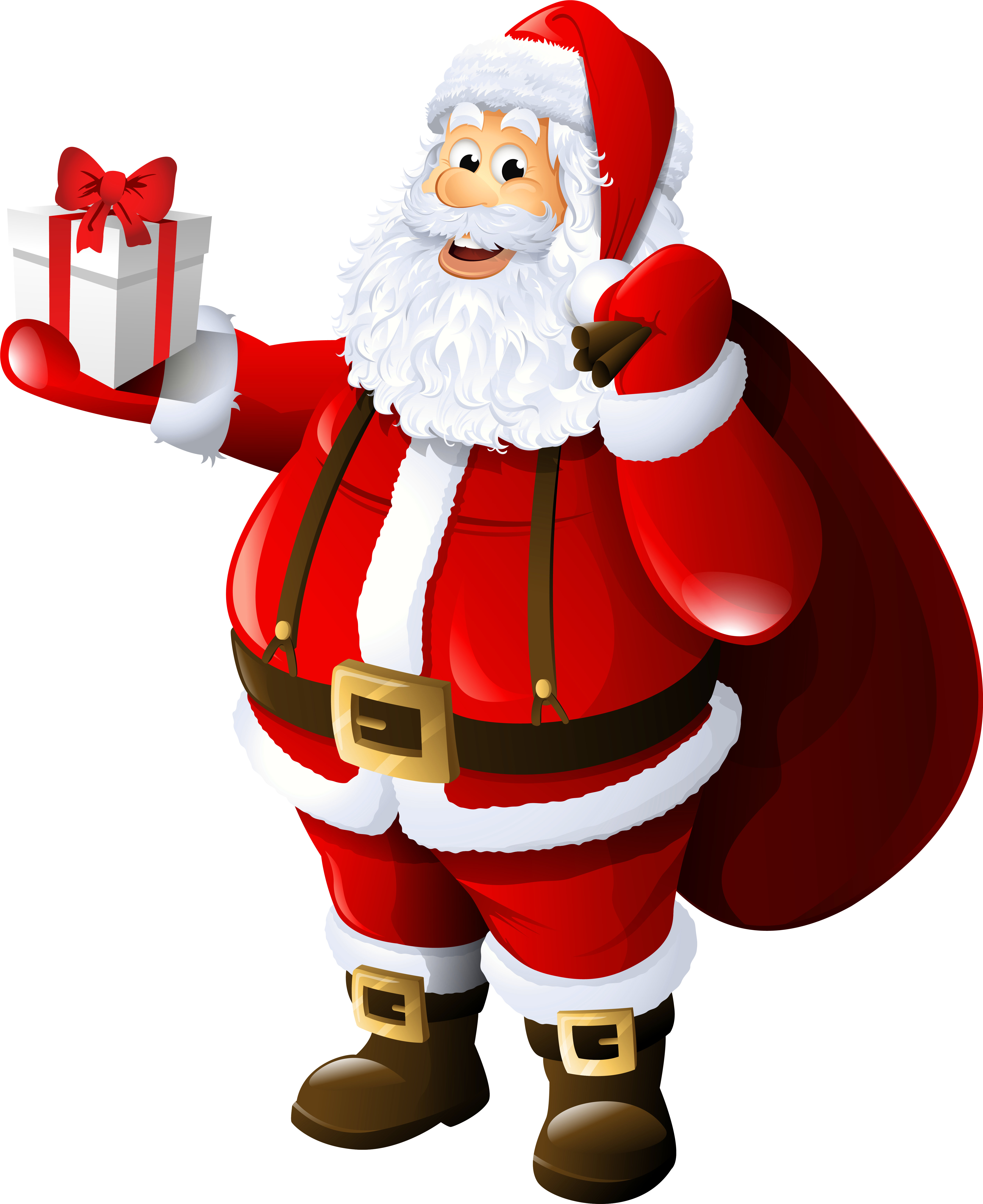 Jolly Santa Clauswith Gift