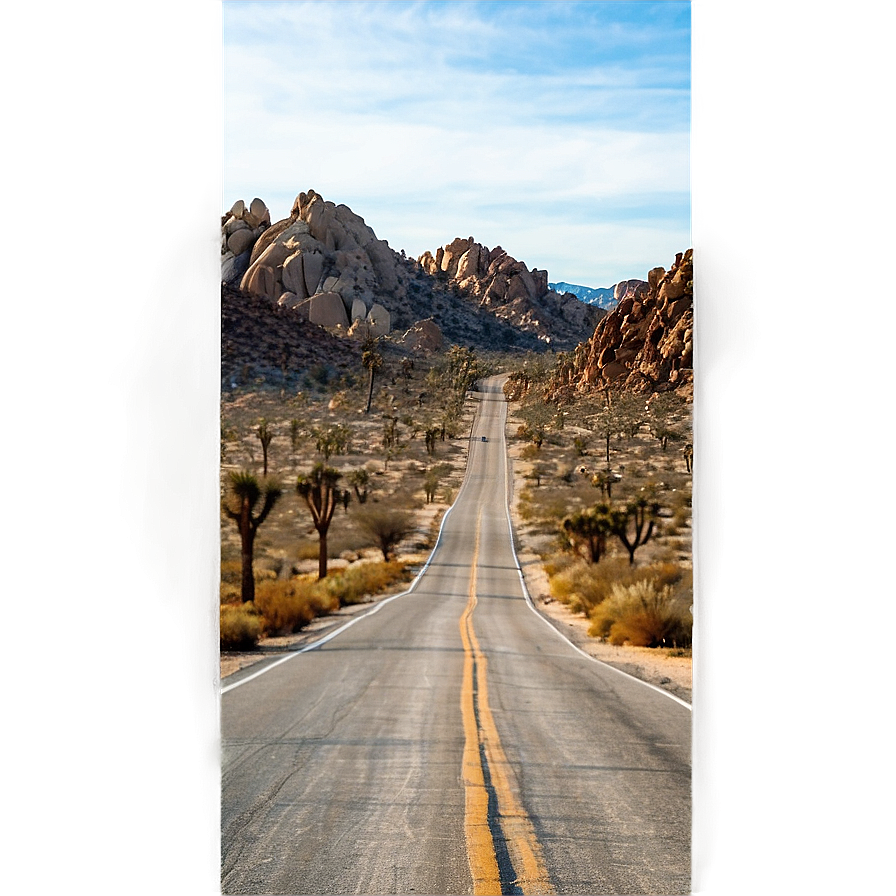 Joshua Tree Road Trip Scene Png Sur