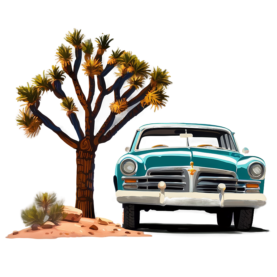 Joshua Tree Road Trip Scene Png Wbd23