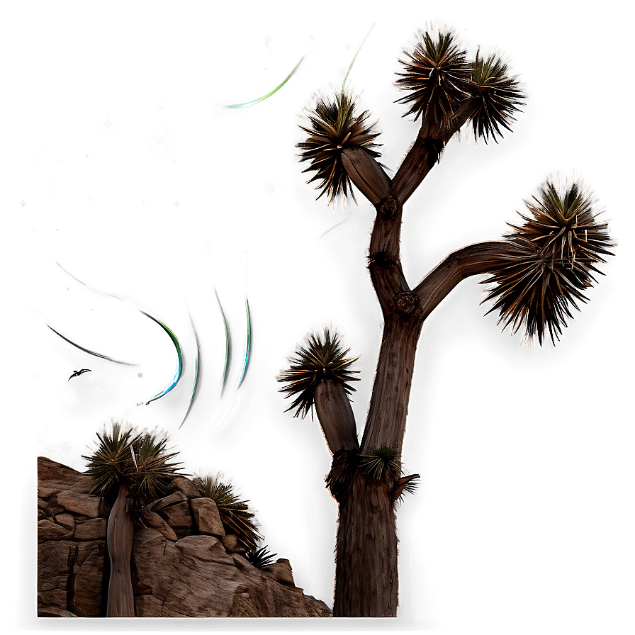 Joshua Tree With Galaxy Background Png 06262024