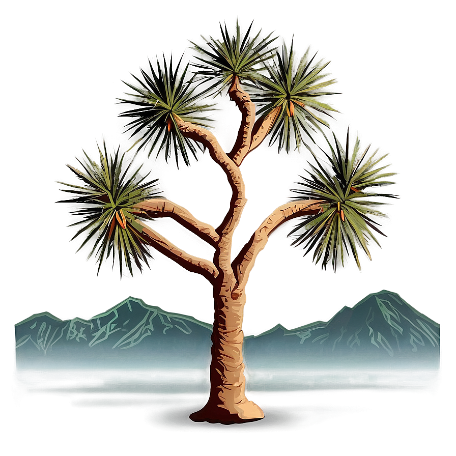 Joshua Tree With Mountain Backdrop Png Nwj