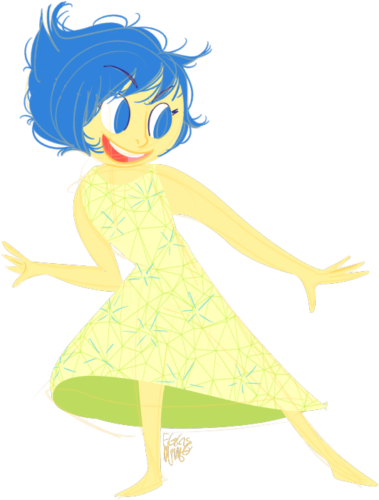 Joyful Blue Haired Character Dancing