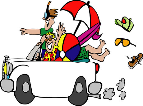 Joyful Cartoon Road Trip