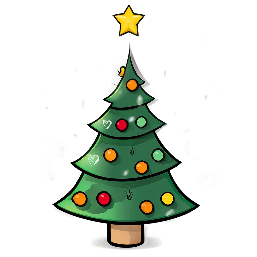 Joyful Christmas Tree Cartoon Png 41