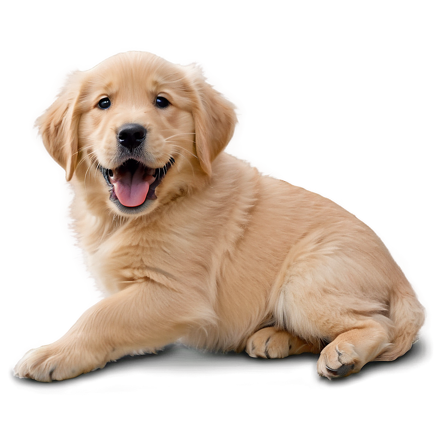 Joyful Golden Retriever Puppy Png Doh57