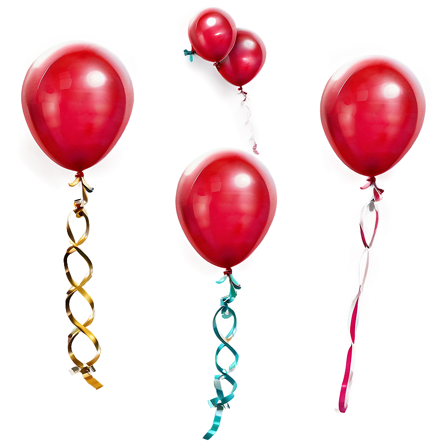 Joyful Red Balloons Png 96