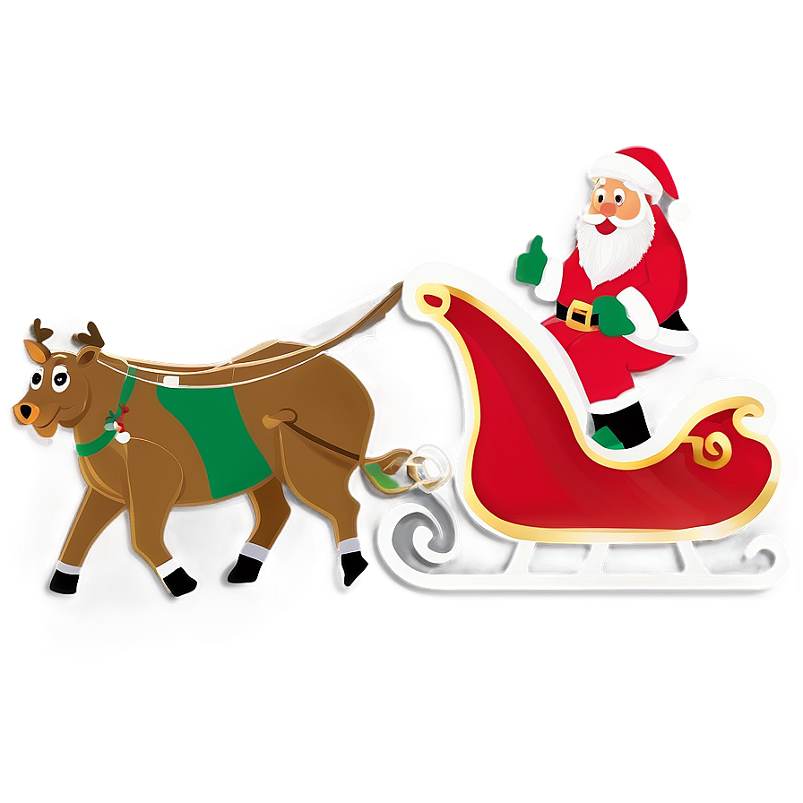 Joyful Santa Sleigh Png Ngr83