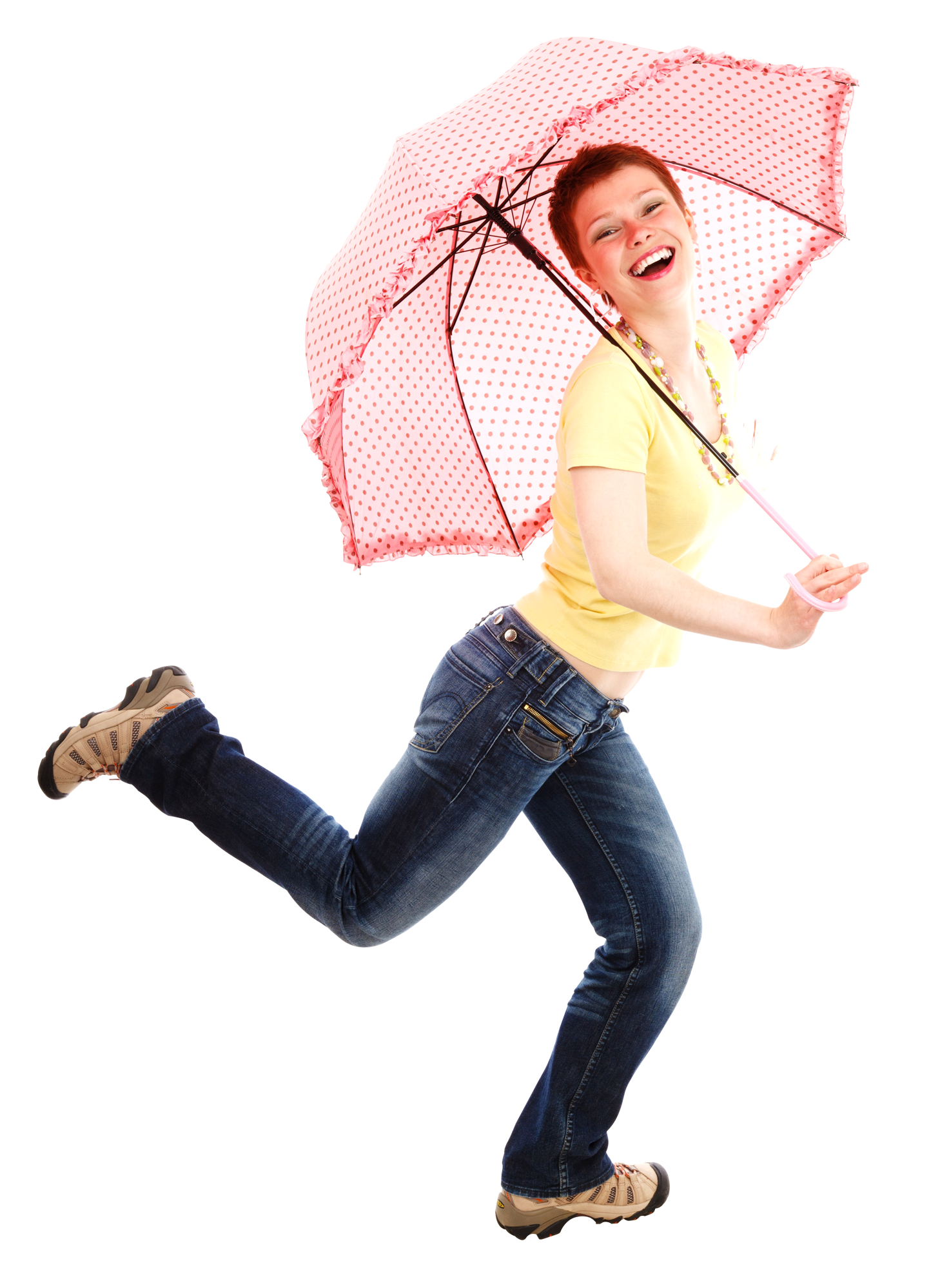 Joyful Woman With Umbrella