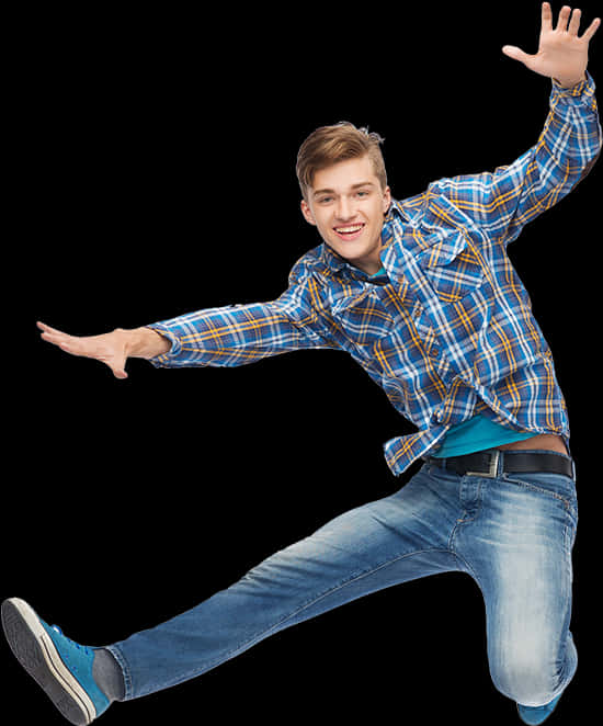 Joyful Young Man Jumping