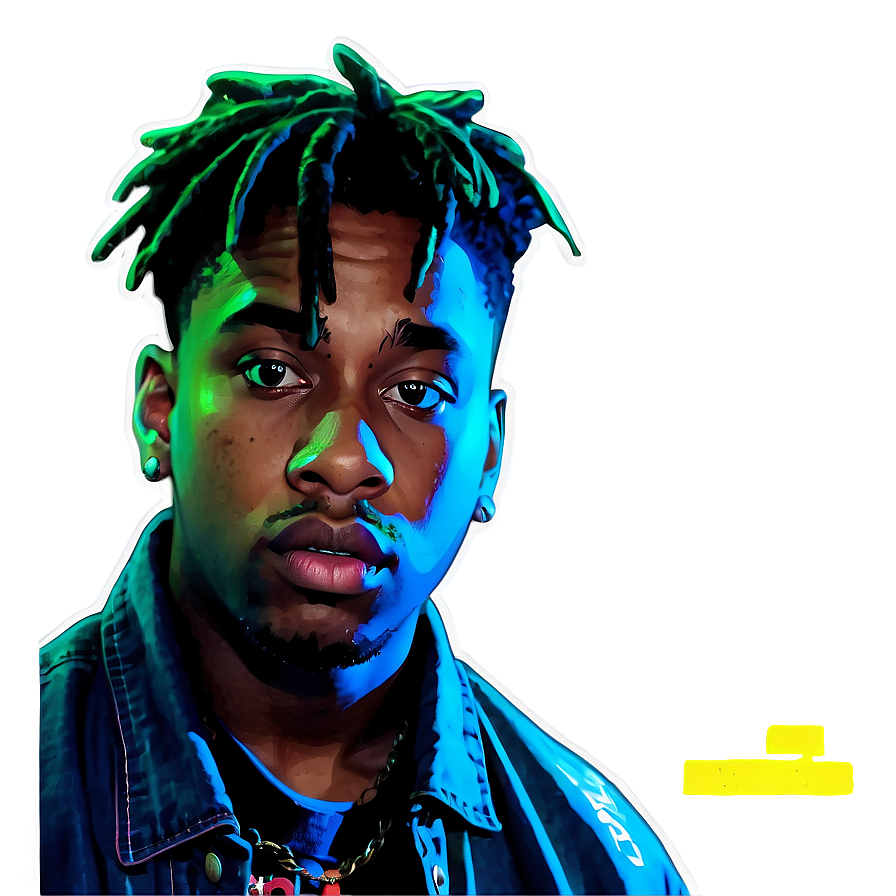 Juice Wrld Neon Glow Art Png 05212024