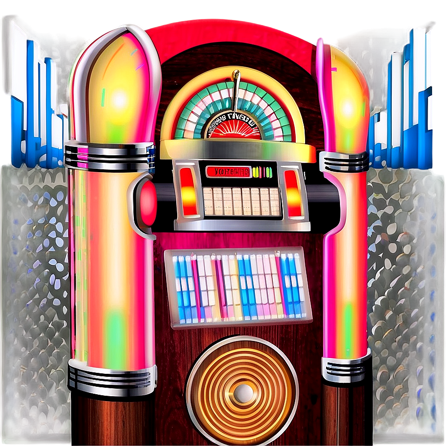 Jukebox With Vinyl Records Png 06112024