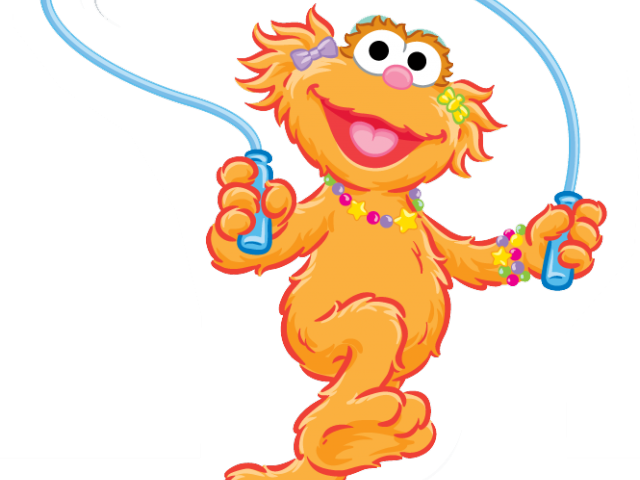 Jumping Orange Muppet Character