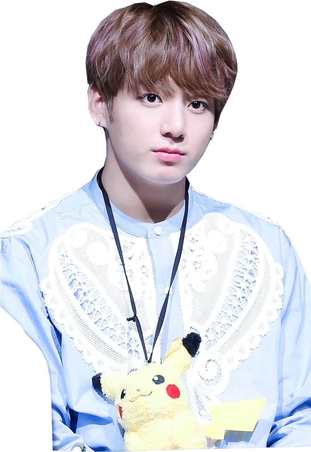 Jungkook With Pikachu Plush