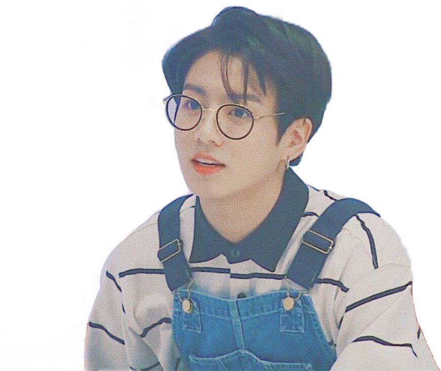 Jungkookin Glassesand Denim Overalls