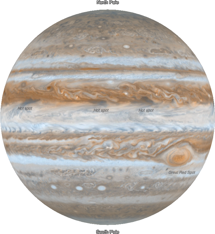 Jupiter Planet Features Map