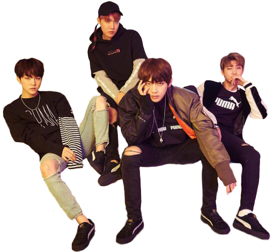 K Pop Group Casual Pose Cutout